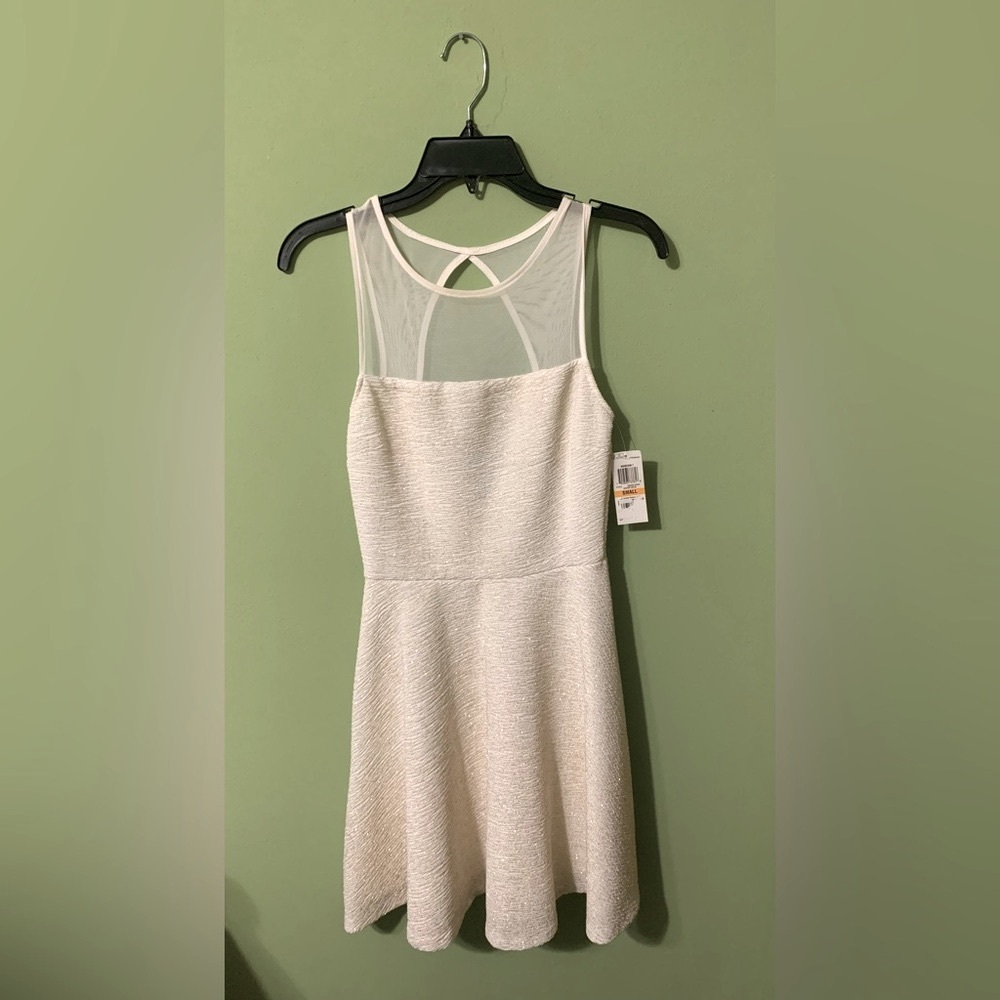 Bar III White Sparkly Sleeveless Dress